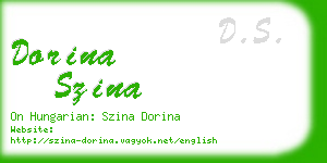 dorina szina business card